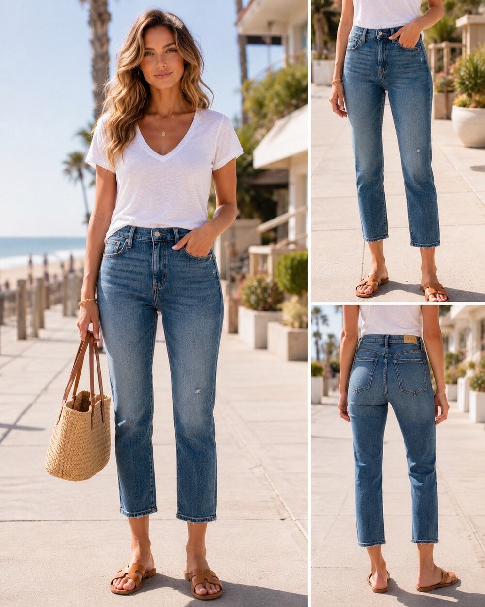 NWT Pistola Monroe Crop Hi Rise Slim Cigarette Jeans 28 Skyline Wash Minimalist